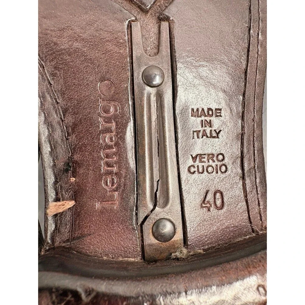 Lemargo Handmade Buffalo Loafer In Brown Cognac Size 40 Made Italy